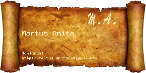 Martus Anita névjegykártya